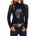 thumbnail image 4 of Pntutb moda mujer cuello alto ahueca hacia fuera la manga larga camiseta otoño blusa sólida tops Pntutb Pntutb-3864, 4 of 8