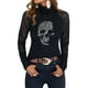 thumbnail image 4 of Puntoco moda mujer cuello alto ahueca hacia fuera la manga larga camiseta otoño blusa sólida tops Puntoco Puntoco-3861, 4 of 8