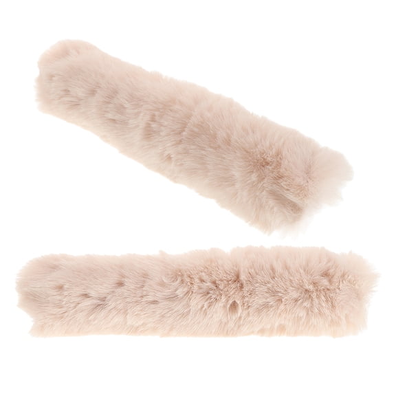 OUNONA Khaki Plush Shoulder Bag Strap Pad Soft Comfortable for Home Use 2Pcs