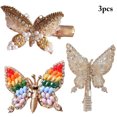 thumbnail image 2 of Duckbill Hair Clip Papillon: 3pcs Faux Perle Strass Cheveux Barrette Barrette Cheveux, 2 of 10