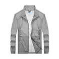 thumbnail image 5 of Men's Lightweight Rush Guard Stand Collas Sun Protection Jackets Outdoor Hooded Tops Spring Summer Cooling Windbreaker Gray M, 5 of 5