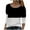 Black, variant on HAiming Women's Long Sleeve Tops Color Block Round Neck Pullover Tunic Shirts Plus Size Loose Casual Basic Blouse