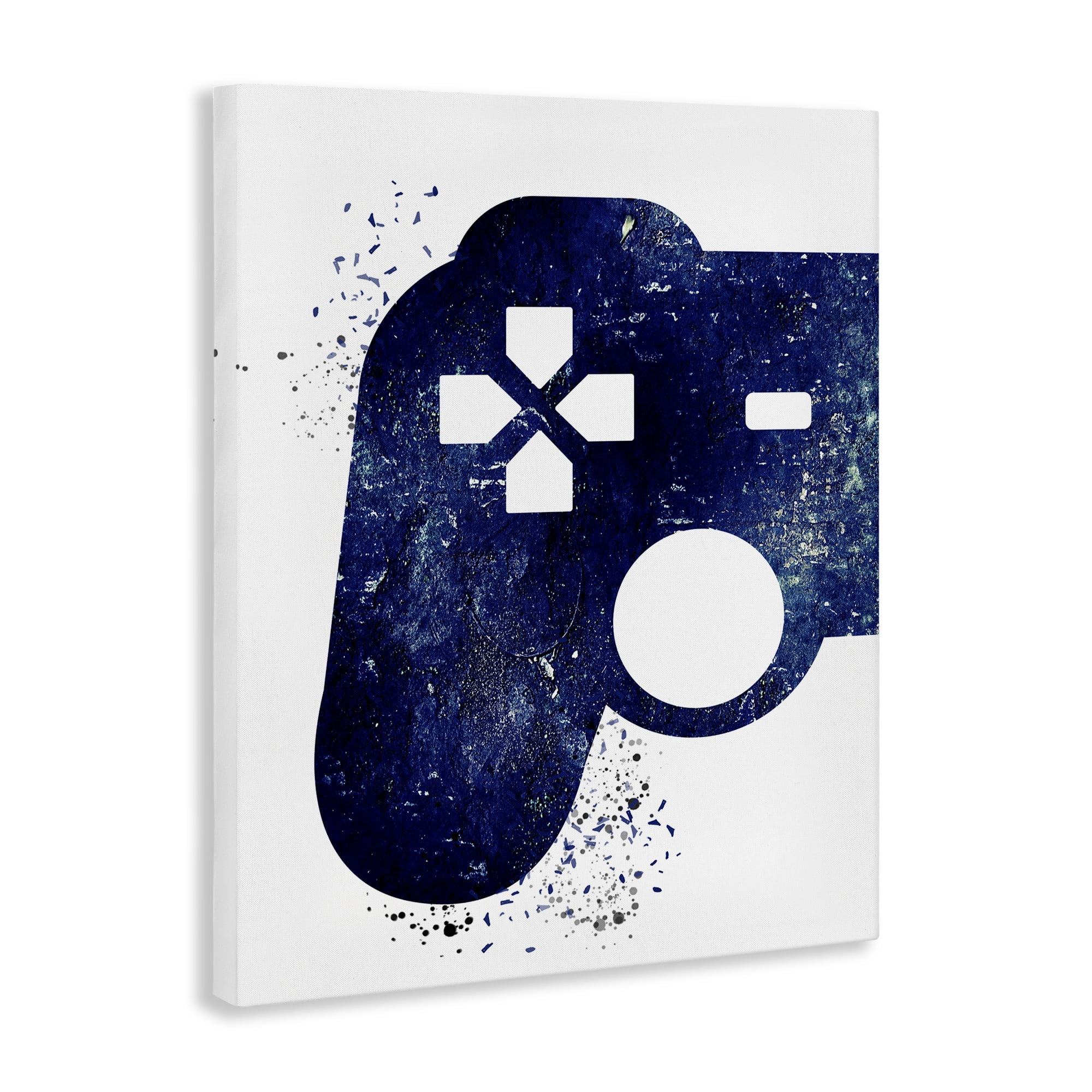 Stupell Industries Distressed Controller Outline Entertainment Painting Wrapped Canvas Art Print Wall Art, 24 x 30