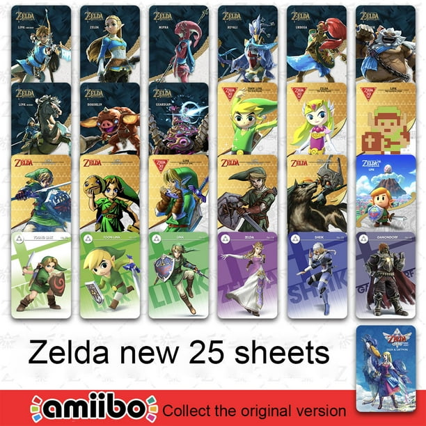 25-Pack Series Amiibo Cards, link NFC Compatible Wii U Switch Games Breathe of The Wild. - Walmart.com