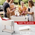 thumbnail image 6 of 80 Qt Freezer Cart, Milky White with Red Lid & Iron Frame, Insulated Rolling Cooler for Outdoor Camping Tailgate Party, 6 of 14