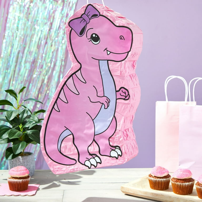 Pink Dinosaur Gift Wrap - Stesha Party - animal gw, birthday girl