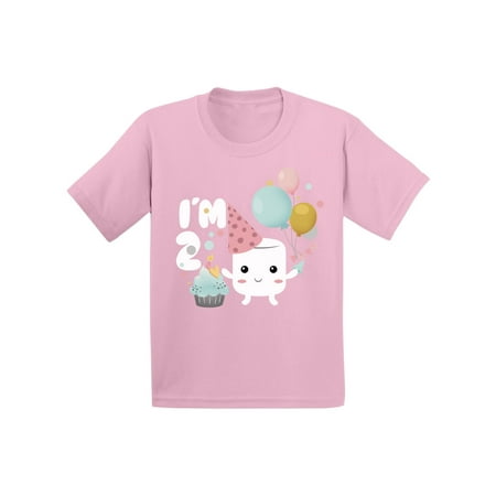 Awkward Styles Marshmallow Gift for Kids Themed Party Kids Birthday I am Two Shirt Kids Party Gifts for 2 Years Old Toddler T Shirt 2nd Birthday Shirt Gifts for Boy Girl Shirts for Toddler (Best Christmas Present 2 Year Old Boy)