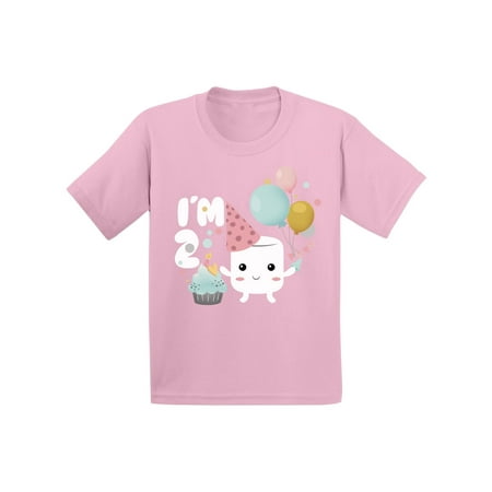 Tween Girl Birthday Gift Ideas Awkward Styles Marshmallow Gift for Kids Themed Party Kids Birthday I am Two Shirt Kids Party Gifts for 2 Years Old Toddler T Shirt 2nd Birthday Shirt Gifts for Boy Girl Shirts for Toddler Birthday ()