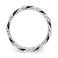 thumbnail image 2 of Sterling Silver Stackable Expressions Polished Black Enameled Ring - Size 8, 2 of 3