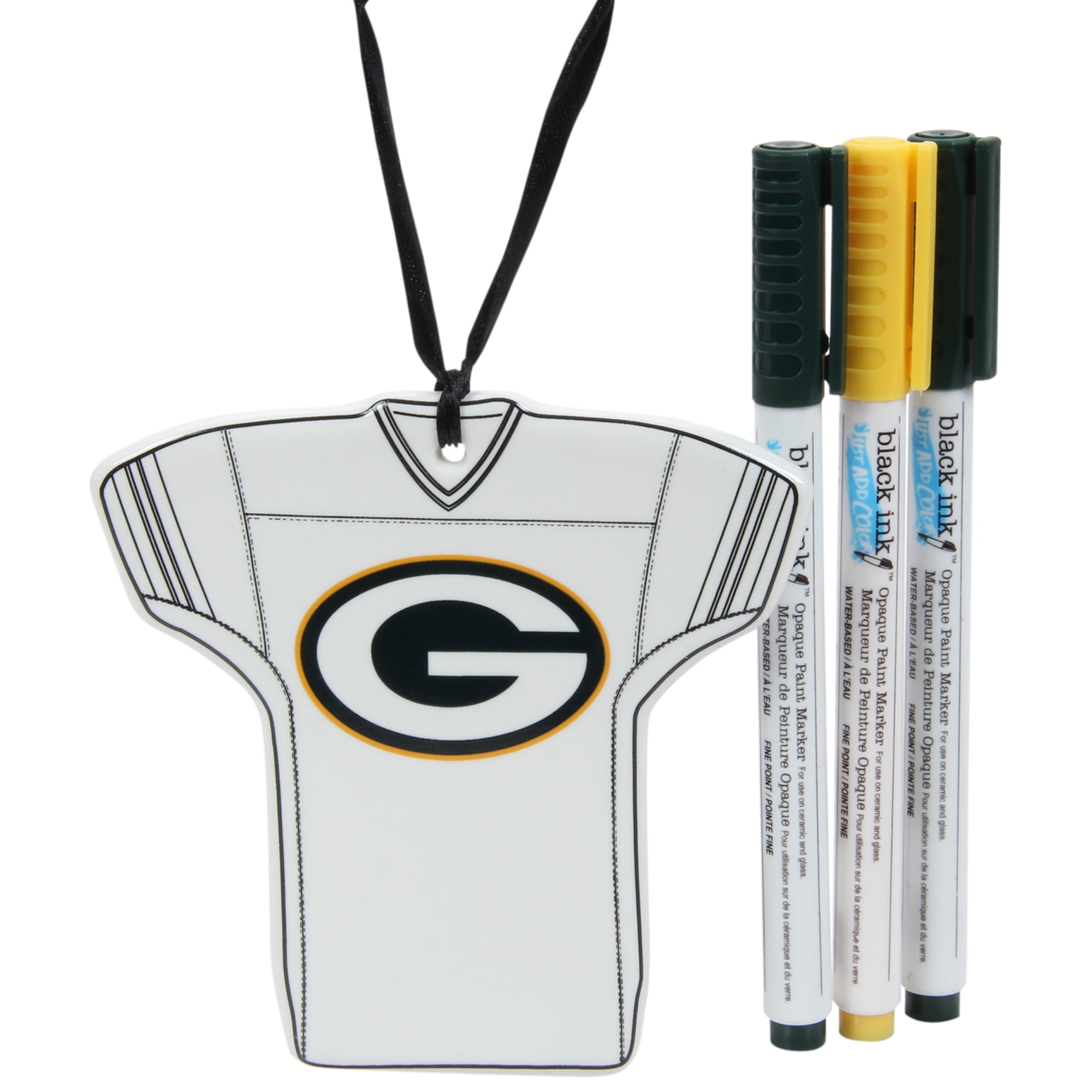 Team Sports America Green Bay Packers Personalizable Jersey Ornament with Team Color Markers 