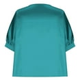 thumbnail image 5 of Women's Plus Size Blouses 3/4 Sleeve Dressy Tunic Tops V Neck Casual Loose Blouse Pleated Shirts Women's Athletic Tops Womens T Shirts Shirts Comfy Women Womens T Shirts Short Sleeve Loose Fit Workout, 5 of 5