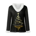 thumbnail image 5 of zaveiop Merry Christmas Sweaters for Women Faux Fur Trim 2025 V Neck Long Sleeve Holiday Pullover Sweatshirts Graphic Xmas (Yellow, M), 5 of 5
