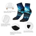 thumbnail image 3 of Goofa Hawaiian Beach Pirate Moon Pattern Non Slip Socks with Grips for Elderly, Crew Socks Yoga Hospital Socks Cushioned Sole Gripper Socks for Men Women, 3 of 5