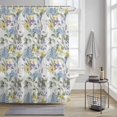 thumbnail image 2 of Blue Hydrangea Shower Curtain, Watercolor Spring Yellow Floral Green Leaf Waterproof Shower Curtain Set with 12 Hooks Lightweight Bath Curtains Fabric Bathroom Decor 36x72 Inches, 2 of 6
