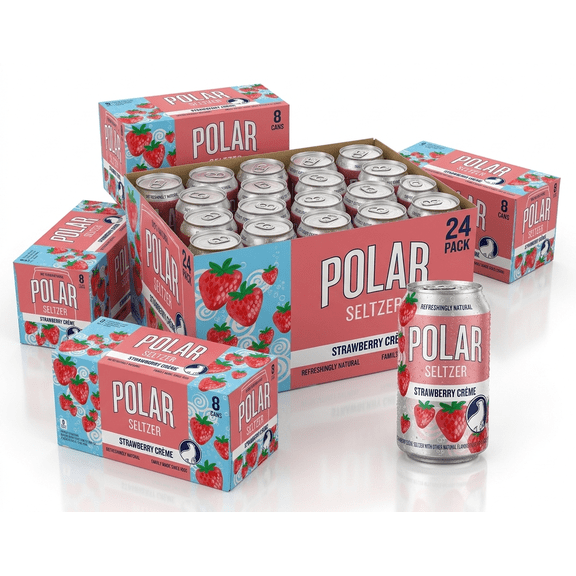 Polar Strawberry Creme Seltzer Water - 24 pk/12 fl oz Cans