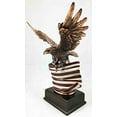 thumbnail image 2 of Flying Bald Eagle Hoisting The American Flag Bronze Electroplated Figurine With Base Resin Statue, 2 of 4