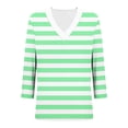 thumbnail image 6 of Jalioing 3/4 Sleeve Shirts for Women Casual Print V Neck Spring Summer Tees Tops Fashion Loose T Shirt Clothes, 6 of 9