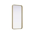 thumbnail image 4 of Elegant D?cor Contour Metal Rectangle Mirror 18x36 in Brass, 4 of 9
