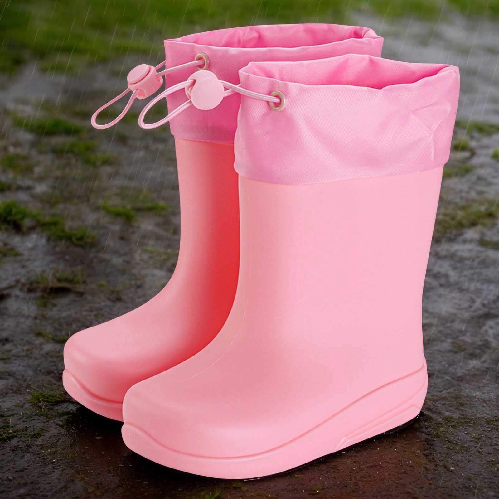Gelikeya Toddler Rain Boots Soft and Breathable Fashion Cool Rain Shoes Boys' Fashion (Pink, Size 7-8 Years)