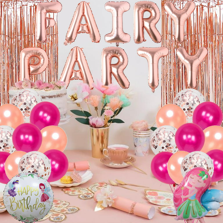 Fairy Birthday Party Decoration Fairy Party Favors, Fairy Party Balloon Set Fairy Garden Decoration for Girls Fairy Theme Birthday Wedding Decoration