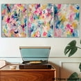 thumbnail image 4 of 3pcs, 2D Frameless Canvas Art, Three Pieces of Living Room Decorative Paintings, 3pcs Colorful Abstract Wall Art, Vibrant Bold Floral Abstract Printed Wall Decor, Frameless Rainbow Extreme Canvas Se, 4 of 4