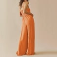 thumbnail image 2 of Aayomet Plus Size Jumpsuits For Women Women Slim Fit Tunic Jumpsuit Straps Wide Leg Bib Jumpsuit Jumpsuit With Pockets,Orange XL, 2 of 5
