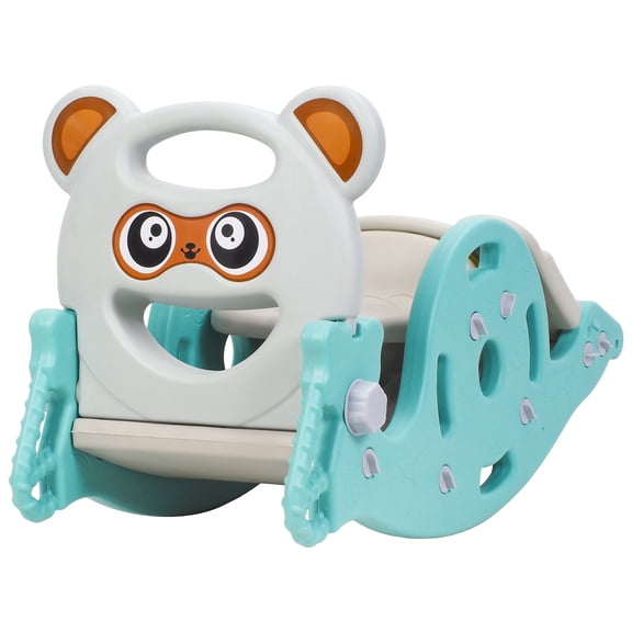 Xssm 4-in-1 Kids Slide Rocking Toy, Portable Combination Slide for Children, Rocking Horse with Basketball Hoop, Convertible Freestanding Slide for Age 1-6 Boys And Girls