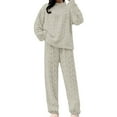 thumbnail image 3 of CozeLy Loose Comfy Fleece Pajamas for Women Warm Fuzzy Winter Cozy Set Plush Loungewear Adult Sleepwear Soft, 3 of 6