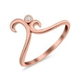 thumbnail image 3 of Rose Tone, Simulated Cubic Zirconia Size-7 Fashion Swirl Dainty Petite Ring 925 Sterling Silver, 3 of 7