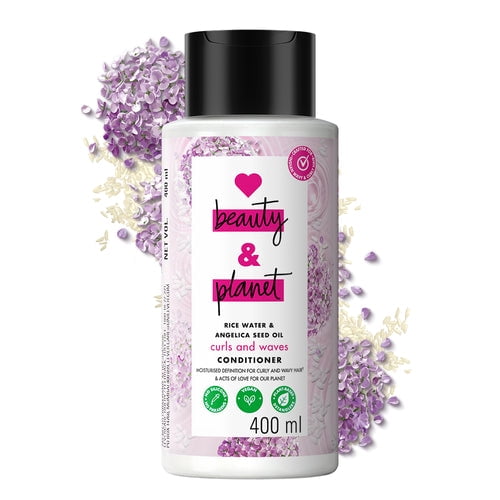 Love Beauty and Planet Rice Water & Angelica Seed Oil Silicone Free Conditioner For Curly & Wavy Hair 400ml