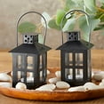 thumbnail image 2 of Kate Aspen Mini Decorative Lanterns - Set of 12 - Vintage Metal Lantern Candle Holders for Wedding Centerpiece, Home Decor and Party Favor (Black), 2 of 6