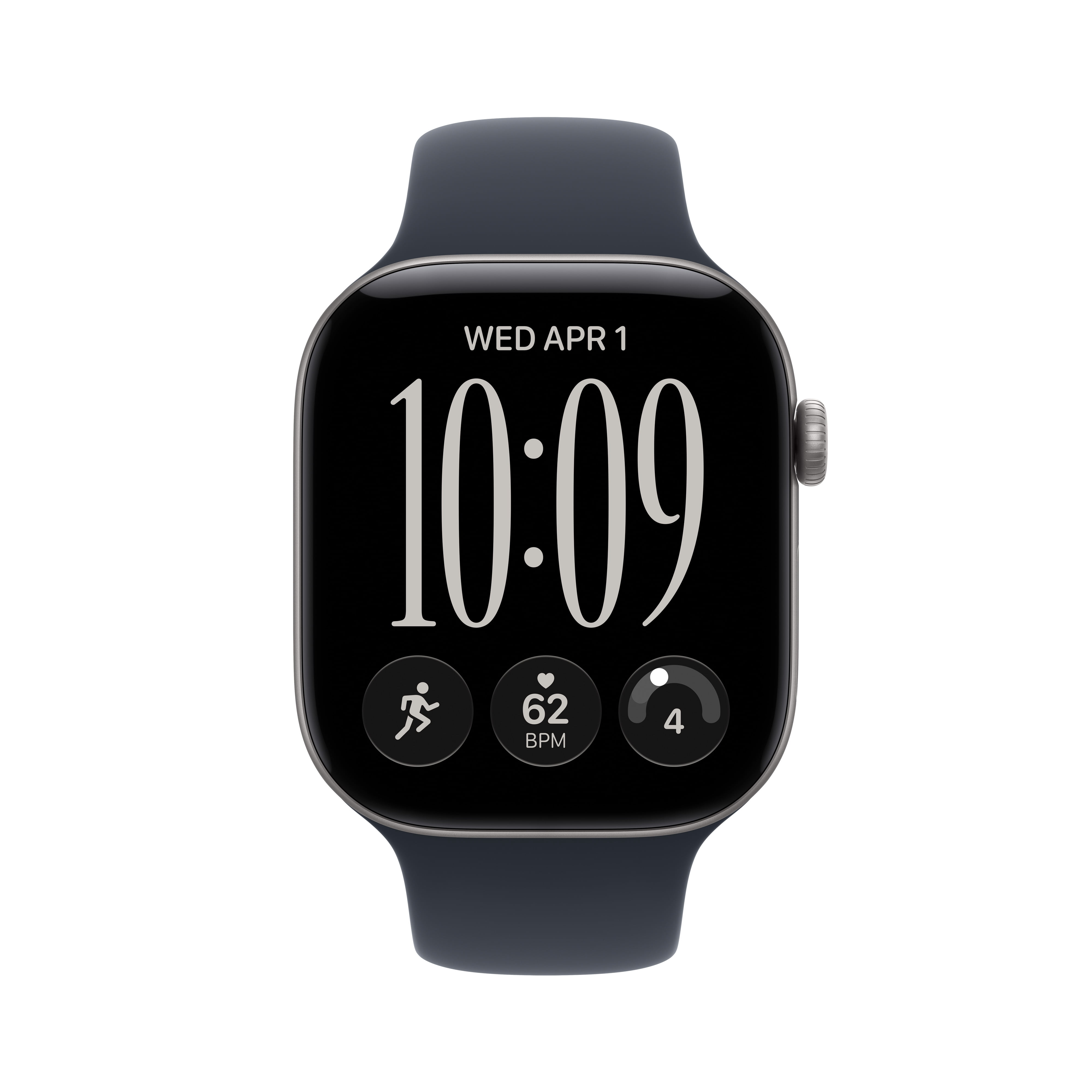 Apple Watch Series 12 GPS 46mm Space Gray Aluminum Case with Navy Blue Sport Band - S/M