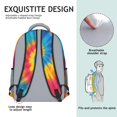 thumbnail image 5 of Red and Yellow Tie Dye Pattern Backpack for School, Cute School Bag with Adjustable Shoulder Straps and Padded Back, 15.3"x11"x6.7", 5 of 5