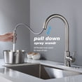 thumbnail image 4 of Izzovium Touch Kitchen Faucet with Pull Down Sprayer, Brushed Nickel Stainless Steel Single Lever High Arc 360° Rotating Faucet, Touch Control for Hands-Free Operation, 4 of 8