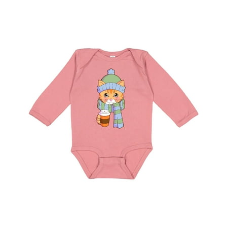 

Inktastic Cute Orange Tabby Cat in Scarf and Hat Gift Baby Boy or Baby Girl Long Sleeve Bodysuit