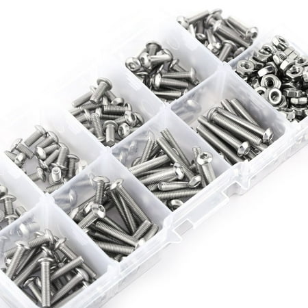 

And Nut Assortment 180 Pieces Screws 160 Pieces Nuts 340pcs Hex Socket Screws For Home Communication Equipment Office Appliance Ship Assembly