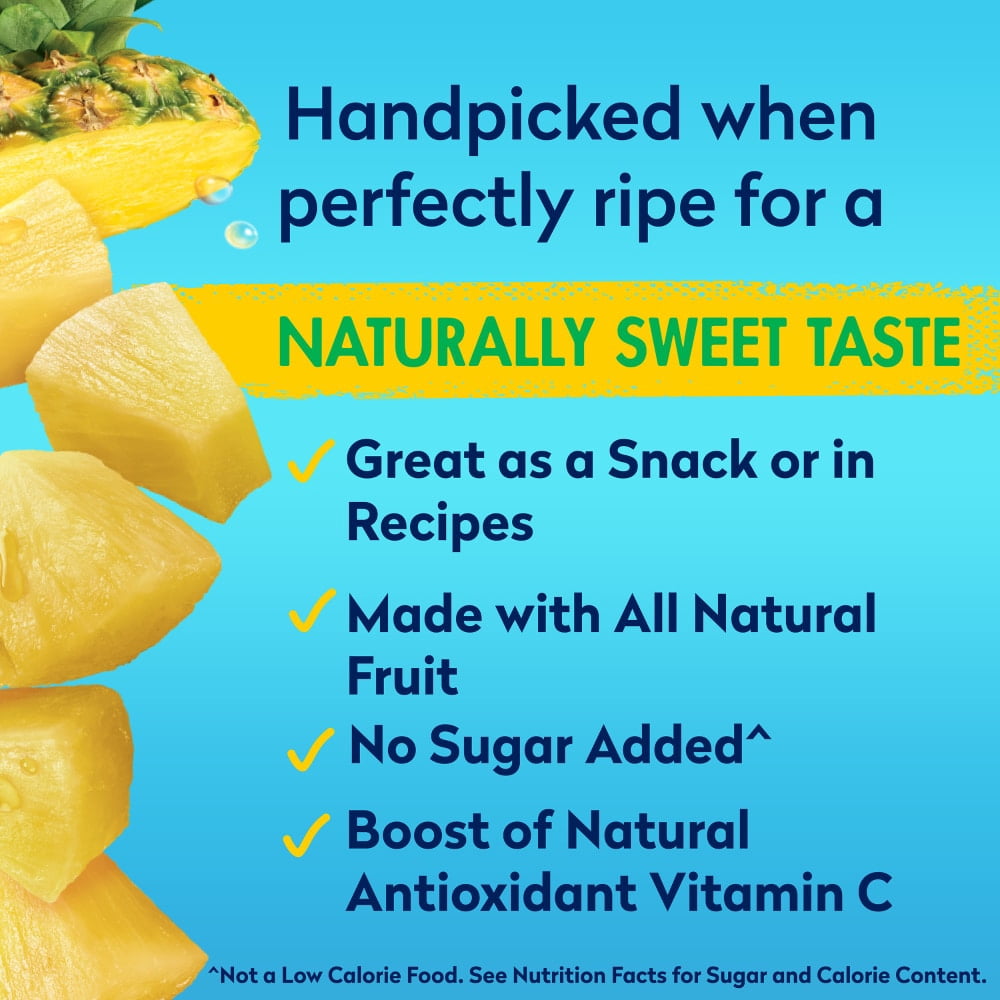 Dole Canned Pineapple Chunks Fruit In 100% Pineapple Juice 20 oz - 5 Pack