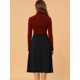 thumbnail image 5 of INSPIRE CHIC Falda plisada de cintura alta hasta la rodilla retro para mujer Negro L, 5 of 6