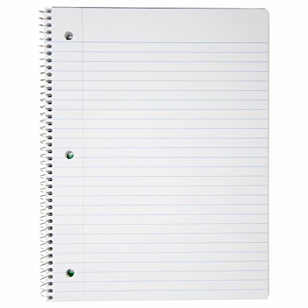 Top Flight Boss Poly Cover 1-Subject Wirebound Notebook, 90 Sheets, 3-Hole Punched, Wide Rule, 10.5 x 8 Inches, 1 Notebo (Pack of 24)
