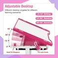 thumbnail image 4 of YRLLENSDAN Adjustable Height Study Table and Chairs for Kids 4-10 Years Old, School Student Desk and Chair Set for Children Homework, Reading Writing Drawing Desk for Kids Ages 4-10, Pink, 4 of 8