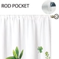 thumbnail image 4 of 2 Pcs Mushroom Sage Green Kitchen Curtains, Boho Wildflowers Botanical Plant Leaf Cafe Short Window Drapes for Bathroom Dining Laundry Room Tier Curtains, 56x40 Inch, 4 of 4