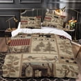 thumbnail image 3 of LAICAIW , Couvre-Lits Style Chalet, Ensemble de Courtepointe Orignal Ours, Double, 3 Pcs, Rustique, Microfibre, Réversible, 3 of 7