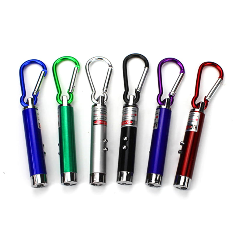 Green Mini LED UV Detector Laser Flashlight Torch Key Chain Carabiner Clip Hook 