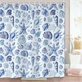 thumbnail image 6 of Summer Beach Seashell Shower Curtain,Navy Blue Kids Shower Curtain Set,Nautical Ocean Coastal Shower Curtain,Fabric Shower Curtains for Bathroom 60X72in, 6 of 6