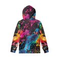 thumbnail image 2 of Xoenoiee Kids Hoodies Pullover Sweatshirt Splatter Watercolor Rose Flower Print Hooded Long Sleeve Sweater with Front Kangaroo Pocket Fall Winter Tops Activewear for Running Walking, L, 2 of 7