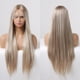 thumbnail image 3 of Pelucas de encaje largas y rectas para mujer, cabello sintético de aspecto Natural, fibra de alta temperatura, resaltado Rubio, sedoso, diario, fiesta, 3 of 4