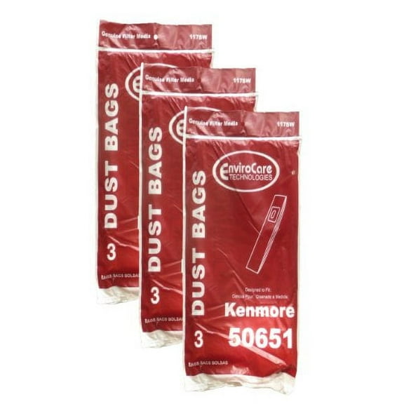 EnviroCare Replacement Vacuum Bags for Compatible with Kenmore Type L 50651 Uprights 9 Pack
