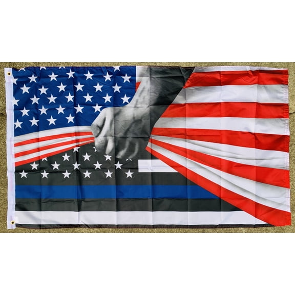 US Police Heritage Reveal 3'X5' Flag Rough Tex® 68D Nylon