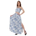 thumbnail image 3 of Bimba 2 Pcs Sexy Beach Party Wear Dress For Womens Printed Smocked Crop Top & Long Skirt CoordSet, 3 of 7