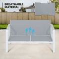 thumbnail image 6 of MoNiBloom Outdoor Patio Furniture Set, 4 Piece Conversation Set with Coffee Table, Metal Furniture Set for Porch Backyard Garden, Gray, 6 of 10